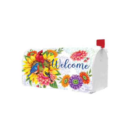 Birds and Flowers Mailbox Cover