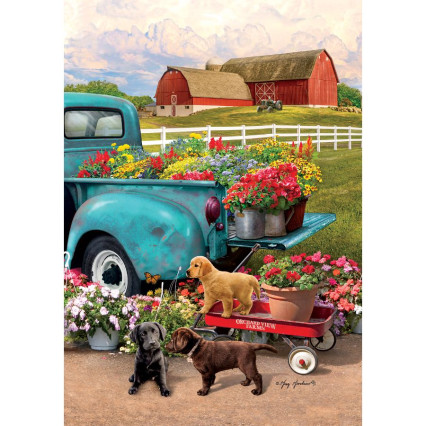 Farm Pups Garden Flag