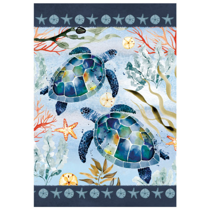 Watercolor Turtles Garden Flag