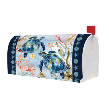 Watercolor Turtles Mailbox Cover