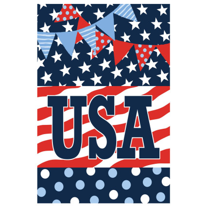USA Applique- Patriotic Patterns Garden Flag