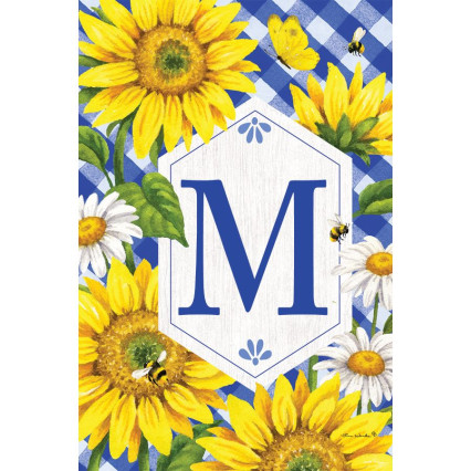 Sunflowers & Daisies Monogram Flag- M