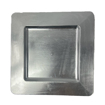 13" Square Charger Plate - Silver