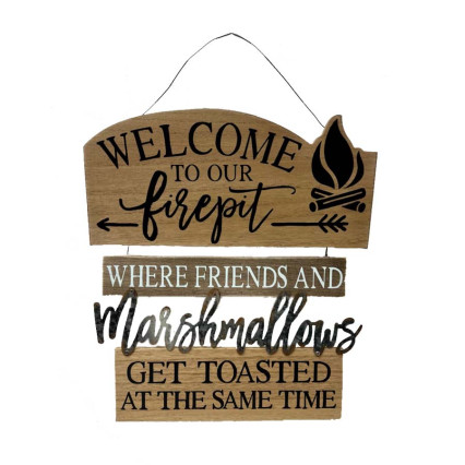 Welcome To Our Firepit Sign