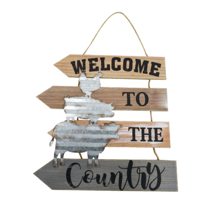 Welcome To The Country Hanging Sign