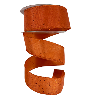 1.5" x 10yd Orange Specked Fall Ribbon