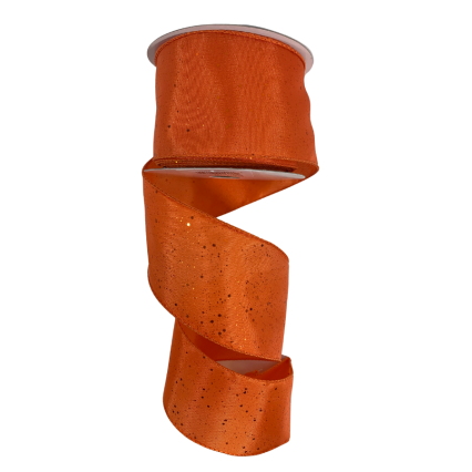 2.5" x 10yd Orange Specked Fall Ribbon