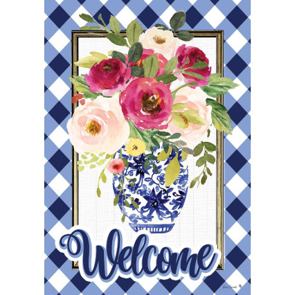 Welcome Roses Large Flag