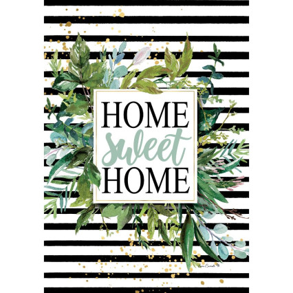 Striped Greens- Home Sweet Home Garden Flag