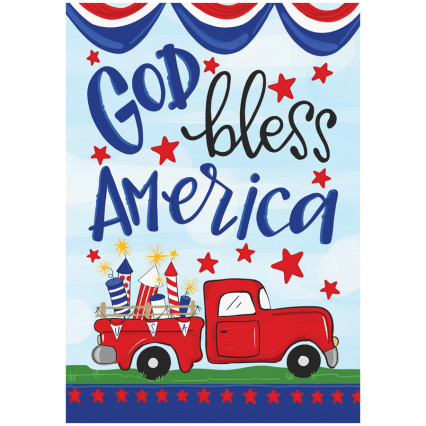 God Bless America-Fireworks Truck Large Flag