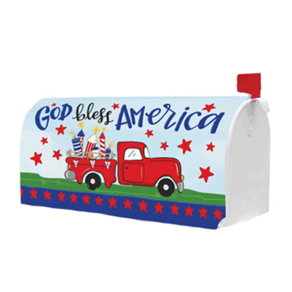 God Bless America-Fireworks Truck Mailbox Cover