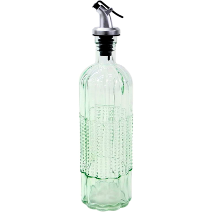 16oz Rondo Embossed Glass Oil and Vinegar Cruet w/ Pourer