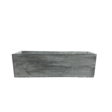 16" Wood Window Box - Distressed White