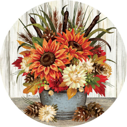 Sunflower & Cattails Suncatcher