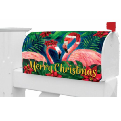 Christmas Flamingo Mailbox Cover