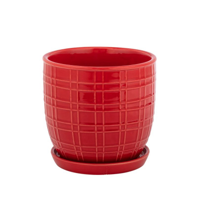 5" Red Cache w/Saucer