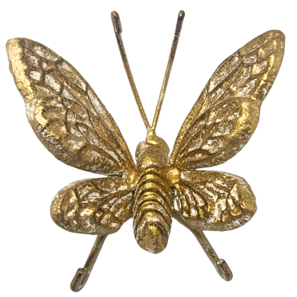3" Gold-Toned Butterfly Cast Iron Sculpture