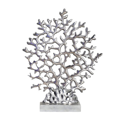 15"x12" Aluminum Coral on Marble Base
