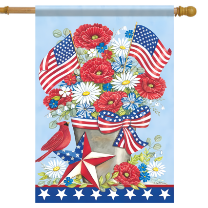 Red, White and Bloom House Flag