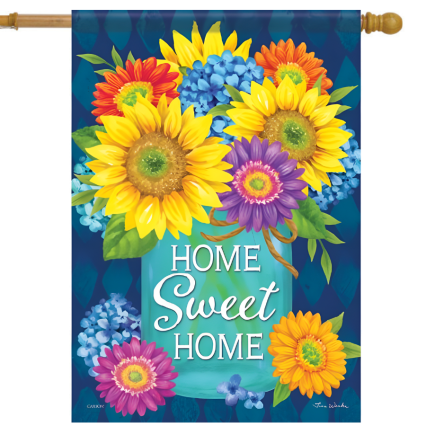 Summer Flower Jar House Flag