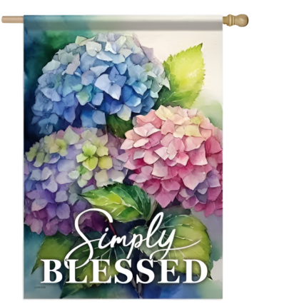 Simply Blessed Hydrangeas House Flag