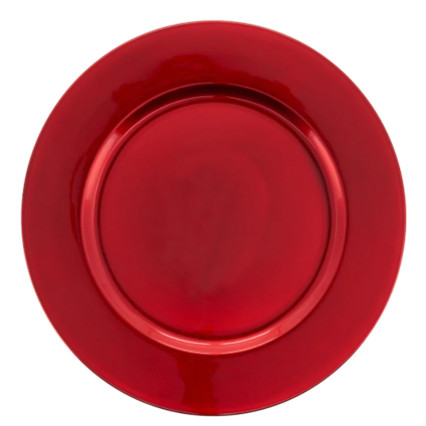 13" Shiny Red Charger Plate
