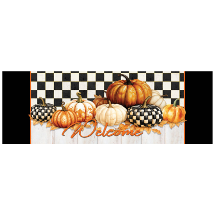 Checkered Pumpkin Signature Sign