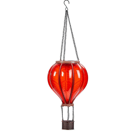25" Hot Air Balloon Solar Lantern - Red