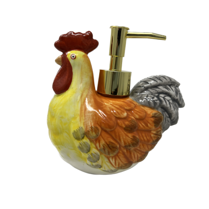 Ceramic Rooster Lotion/Soap Pump