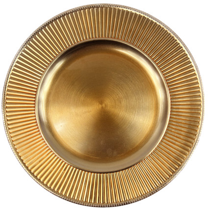 13" Wave Edge Charger Plate - Cooper-Deep Gold