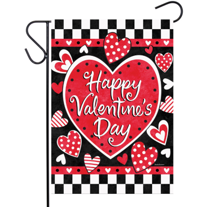 Valentine’s Check Garden Flag