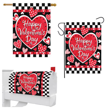 Valentine's Check Yard Decor Set