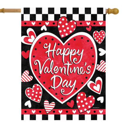 Valentine's Check House Flag