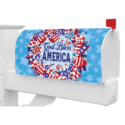 God Bless Wreath Mailbox Cover