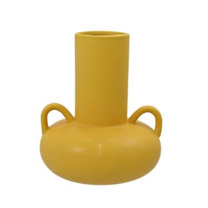 Ceramic Vase w/Handles - Yellow