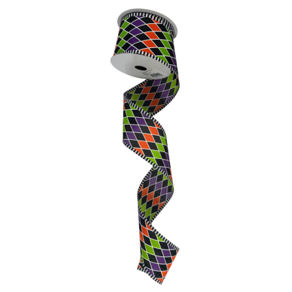 2.5" x 10yd Halloween Diamond Ribbon
