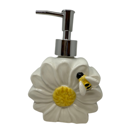 Ceramic Daisy Bee Soap Pump