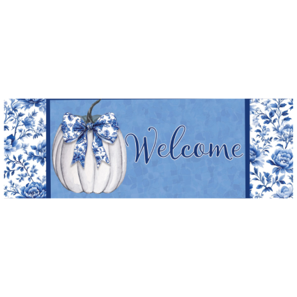 Blue & White Pumpkin Signature Sign