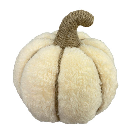 7"Dia Faux Fur Pumpkin - Cream