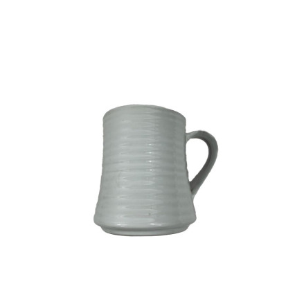 White Ribbed Coffee Mug