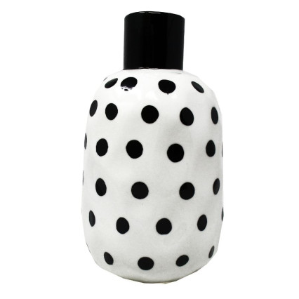 Ceramic Black and White Polka Dot Vase