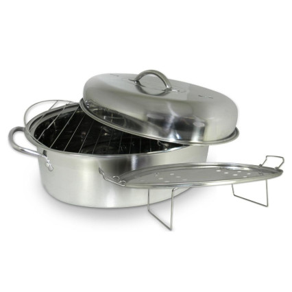 SS High Dome Roaster & Fish Poacher