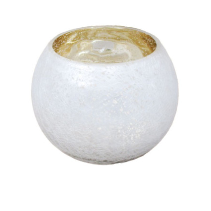 White and Gold Globe Candle Holder