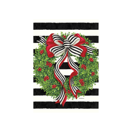 Holiday Stripes Garden Flag