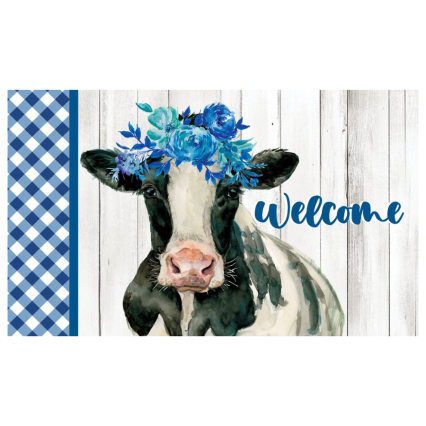 Cow with Flowers Doormat