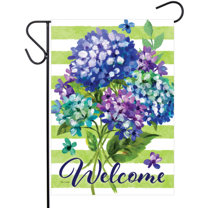 Striped Hydrangea Garden Flag