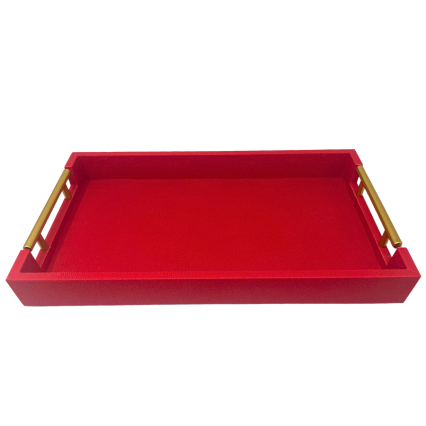 16" Red Serving Tray with Handles