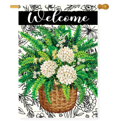 Elegant Fern House Flag