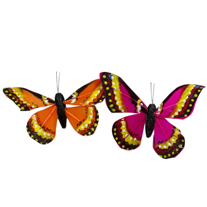Styrofoam Butterfly 2-pack Pink and Yellow