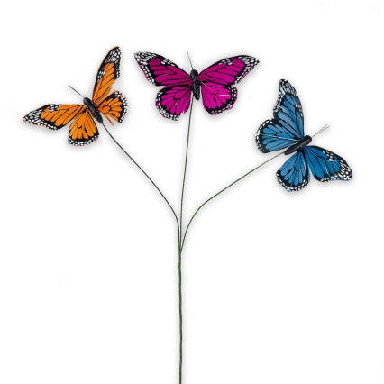 5" Multi Butterflies on Pick